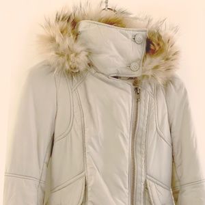 MACKAGE Removable Natural Fur Hood Down Filled Jacket Grey XS